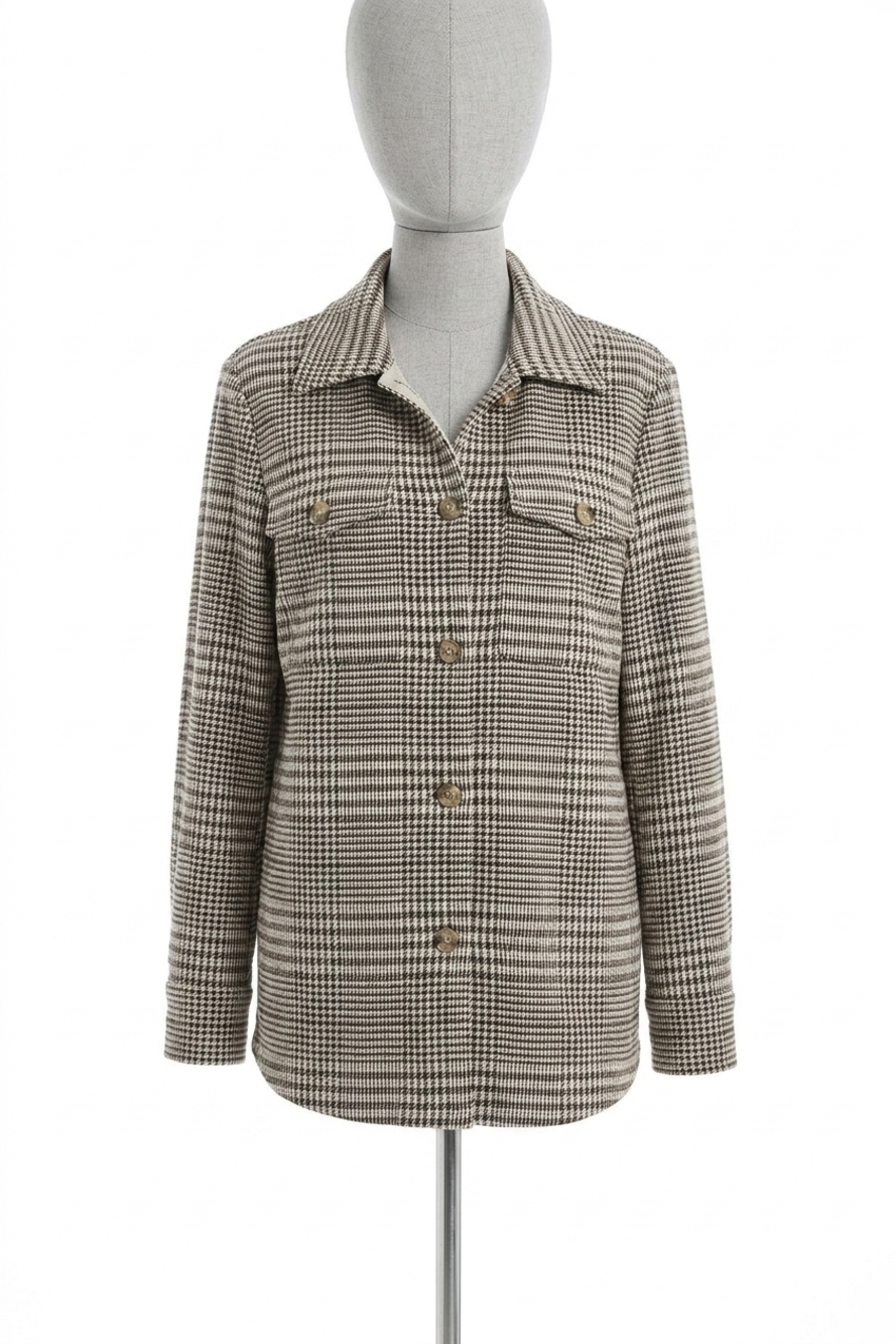 NEW JOSEPH RIBKOFF bianca knit jacket in beige/black